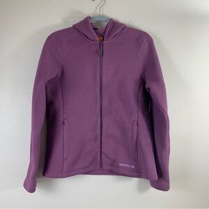 Merrell Full zip hooded fleece women’s Jacket -Large, Purple